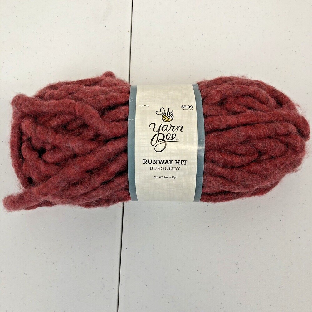 1 Skein Yarn Bee Runway Hit Burgundy 1515170 Acrylic 7-Jumbo